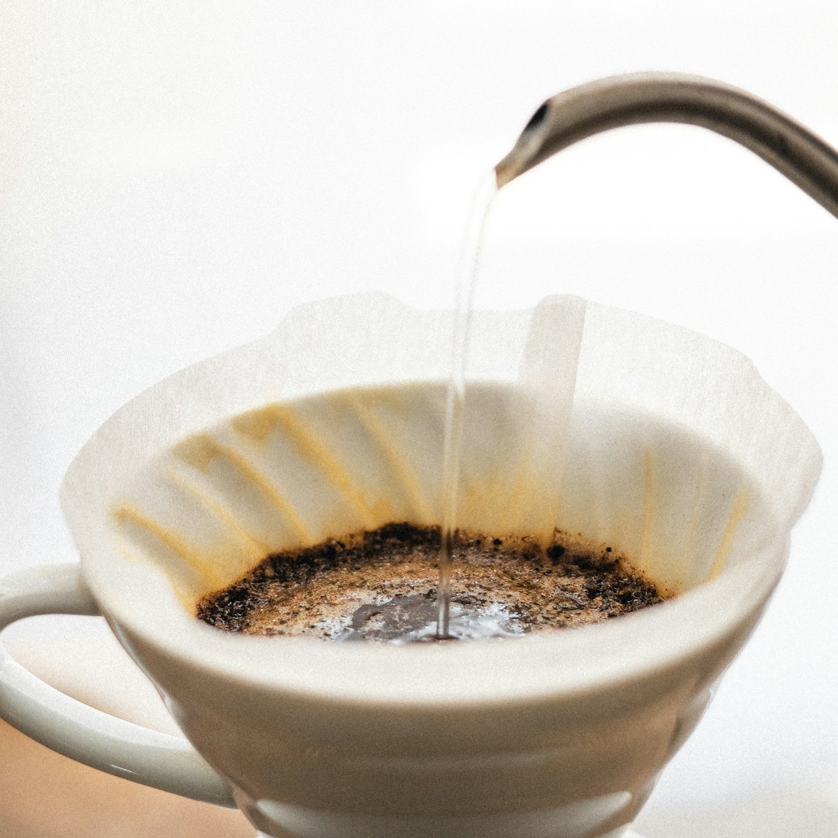 A clean modern pour-over coffee being prepared